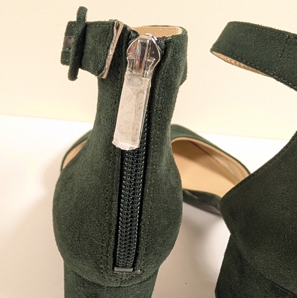 Life Stride Admire Forest Green Suede Ankle Strap Block Heel Pumps - Picture 5 of 16